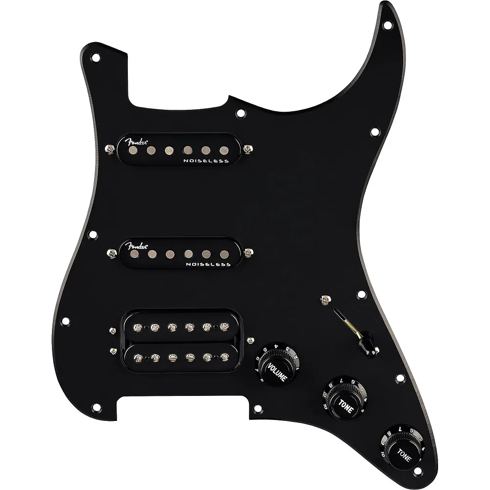 Fender Quadra TapUltra Noiseless HSS 1Ply PreWired Strat Pickguard Black