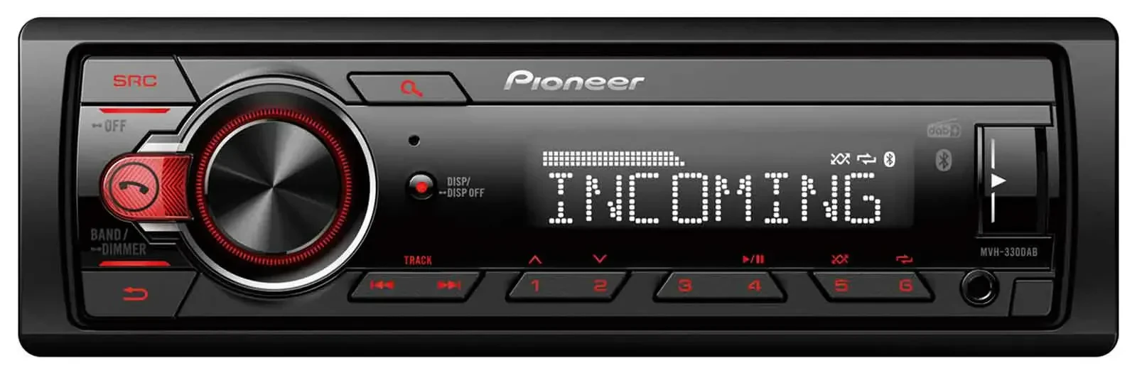 Автомагнитола Pioneer MVH-330DAB DAB, Bluetooth, USB, AUX, MP3