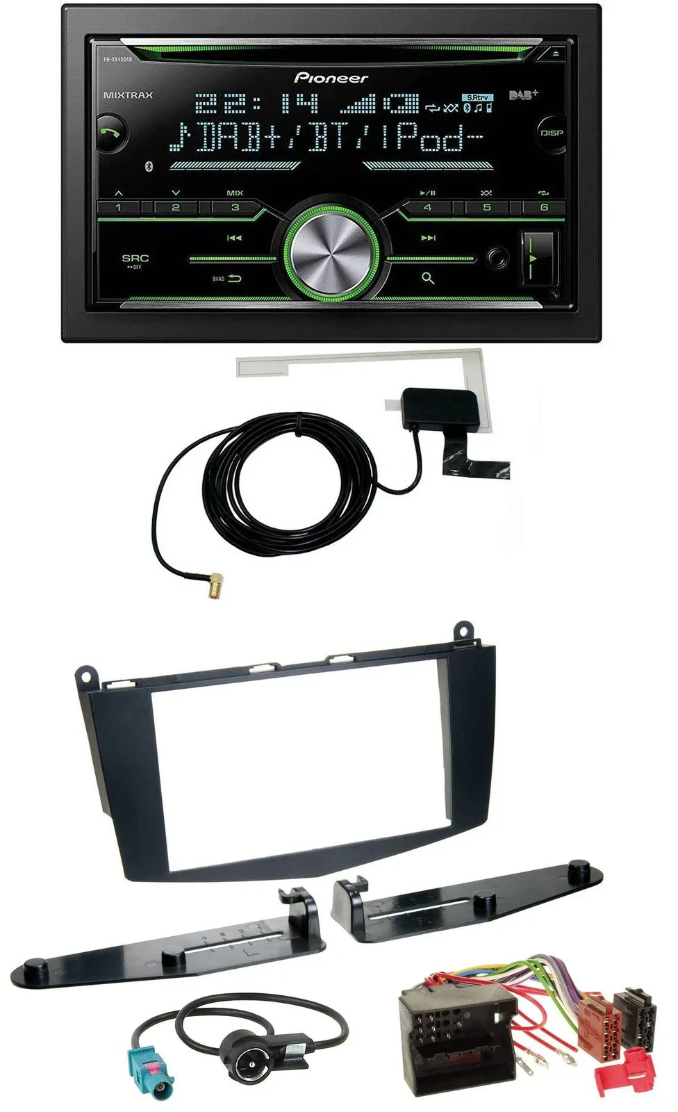 Автомагнитола для Mercedes C‑Class (2007–2011) Pioneer 2DIN CD USB MP3 Bluetooth DAB