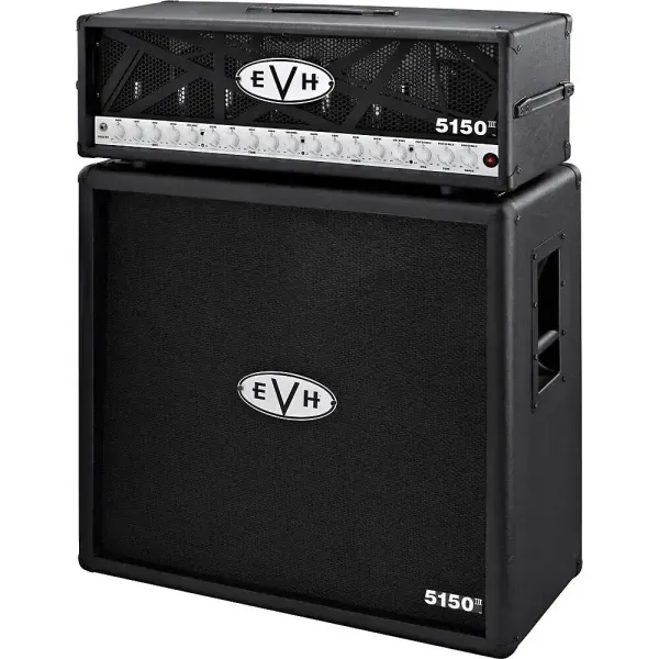 EVH 5150 III 100W Guitar Tube Head Black with 5150 III 412 Guitar Cab Black