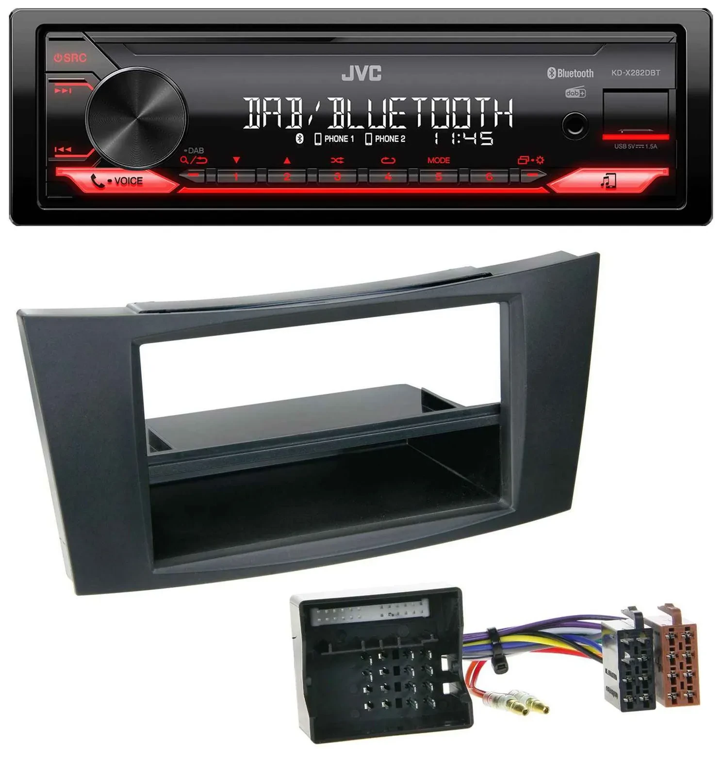 JVC Bluetooth USB DAB MP3 Autoradio für Mercedes CLS, E-Klasse W211