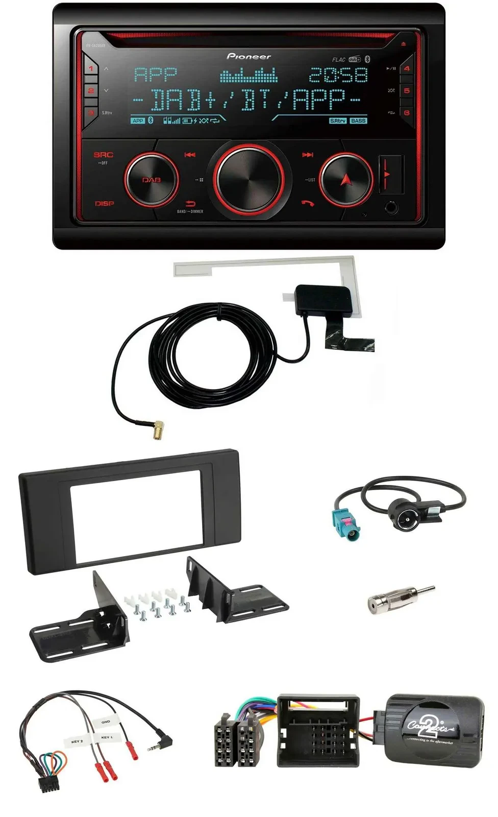 Pioneer 2DIN Lenkrad DAB USB CD Bluetooth Autoradio für BMW X5 E53 2000-2006