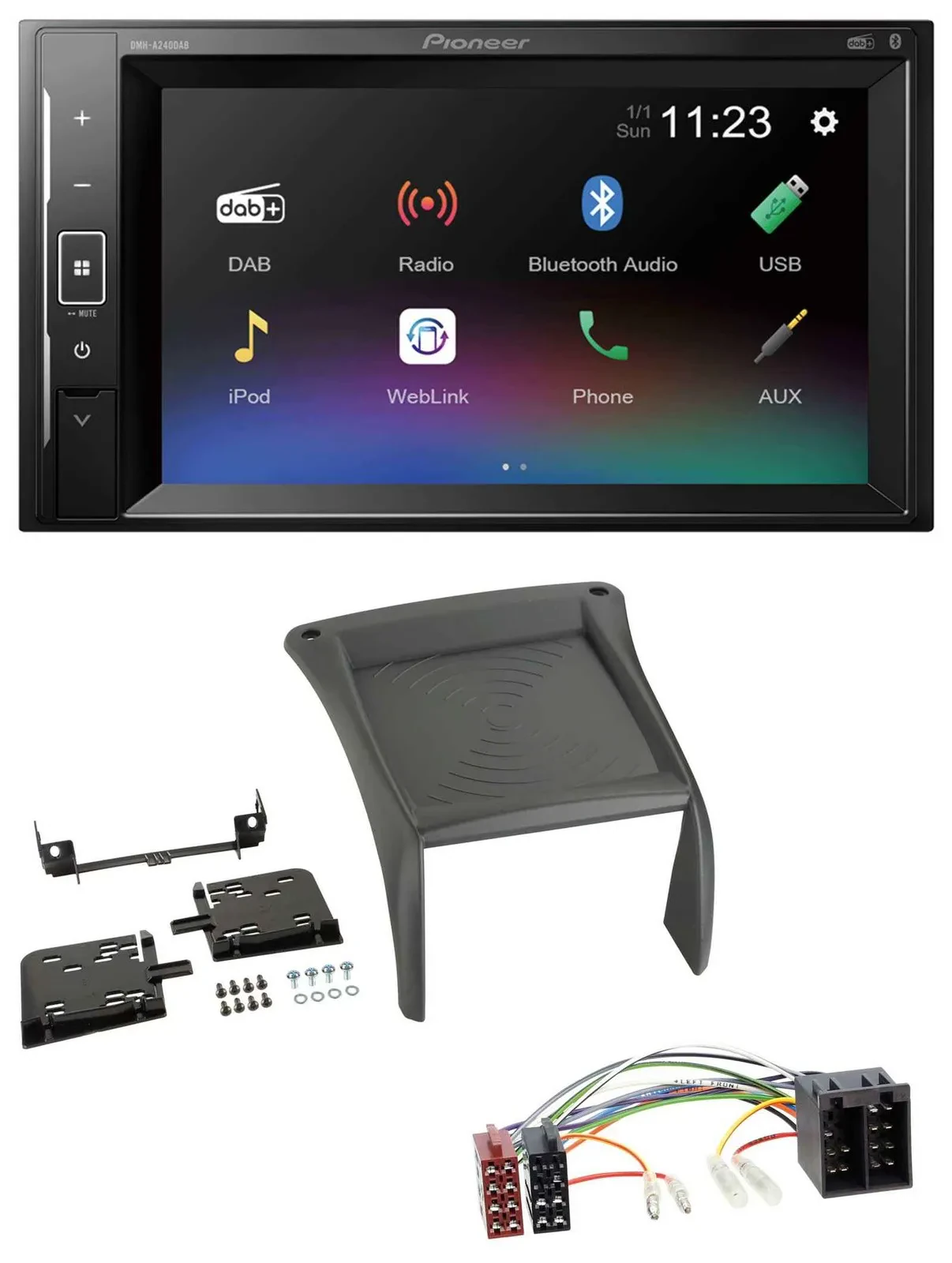 Pioneer DAB MP3 2DIN Bluetooth USB Autoradio für Fiat Ducato (2002-2006)