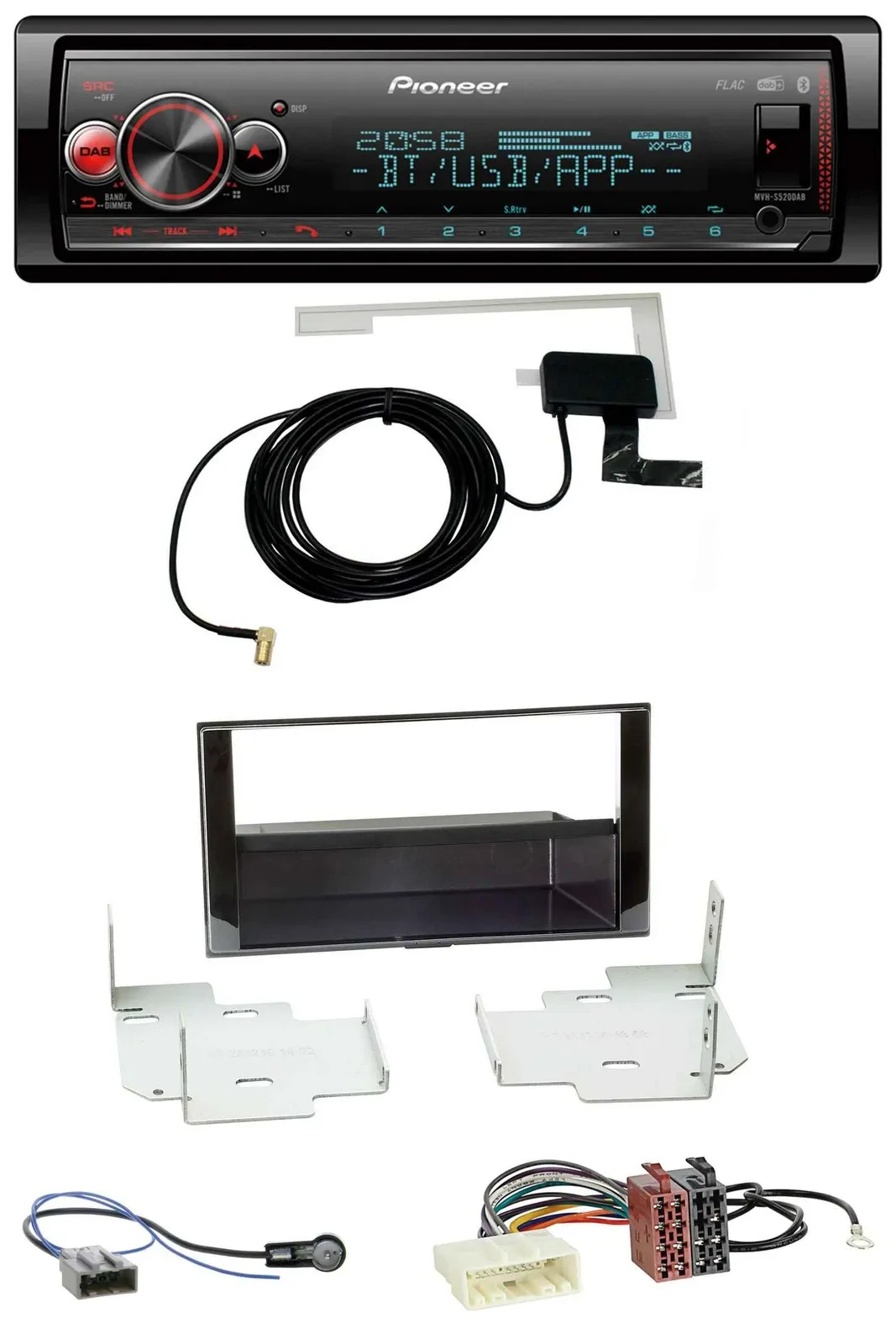 Pioneer Bluetooth DAB USB MP3 Autoradio für Nissan Micra, Note (ab 2013)