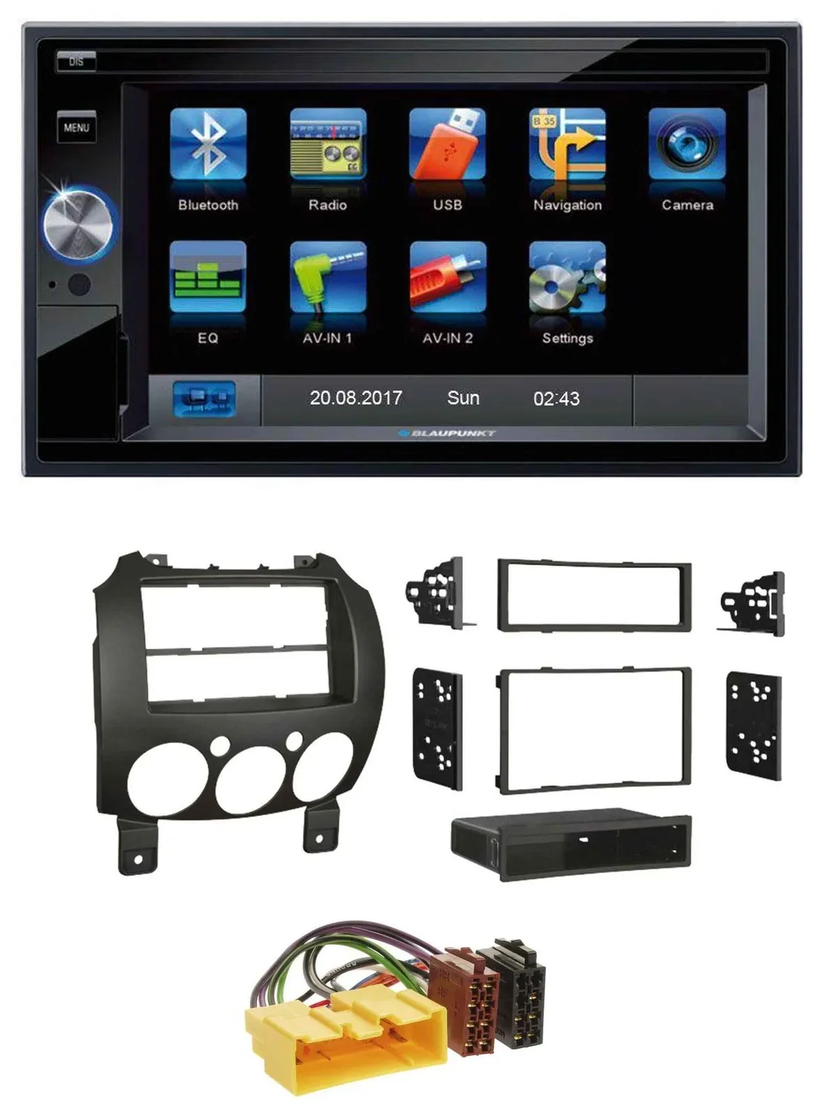 Blaupunkt SD Bluetooth 2DIN MP3 USB AUX Autoradio für Mazda 2 (ab 2007)