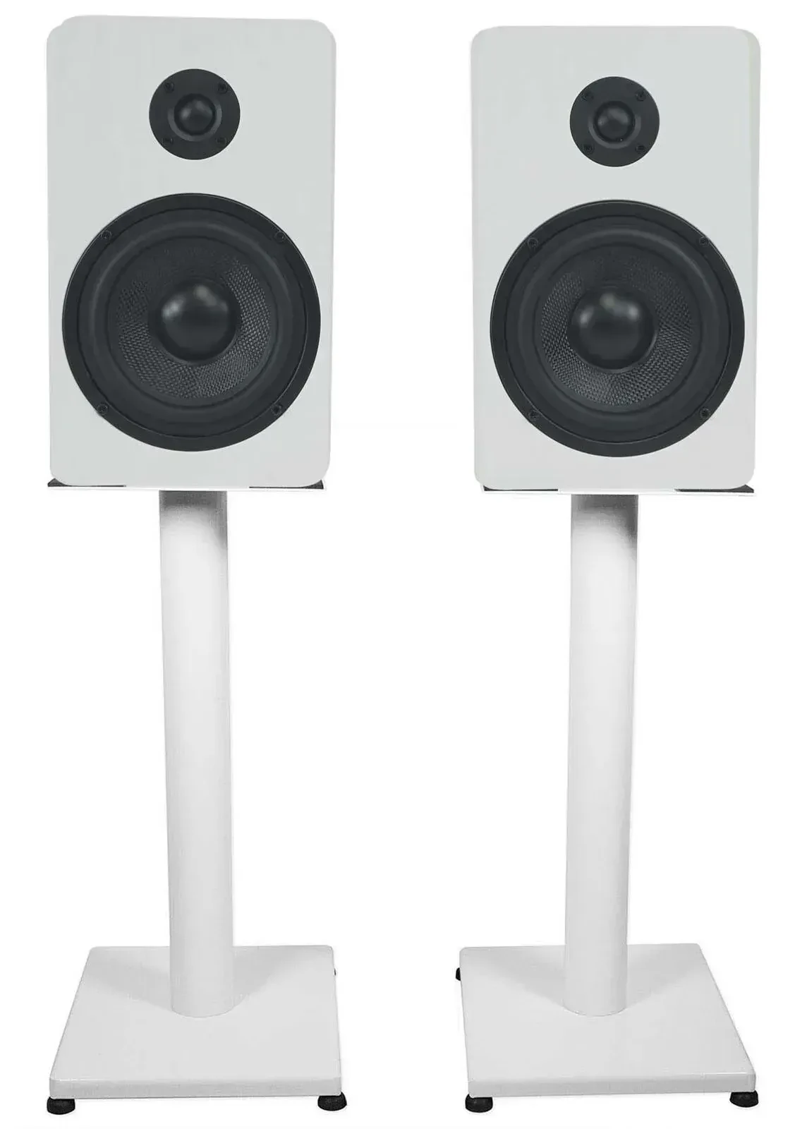 Широкополосная акустическая система Rockville RockShelf 54W White со стойками (пара)