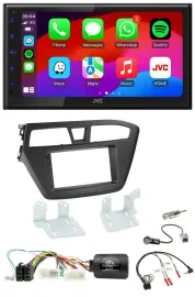 JVC Bluetooth 2DIN Lenkrad DAB USB Autoradio für Hyundai i20 ab 2015 ohne Sounds