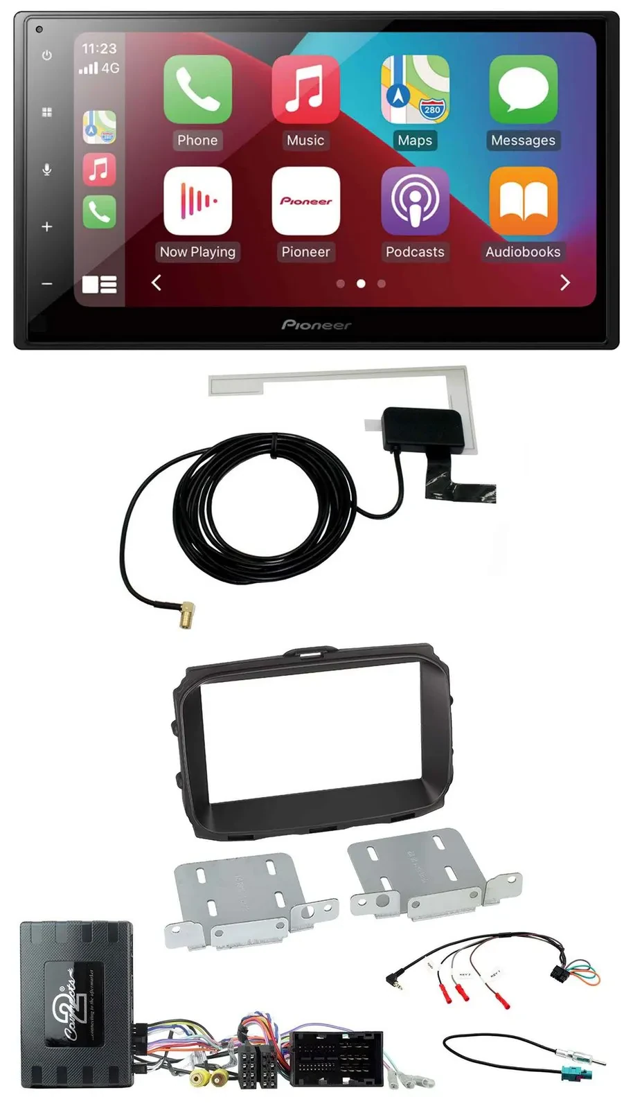 Pioneer USB Bluetooth DAB Lenkrad 2DIN Autoradio für Alfa Giulietta Infoadapter