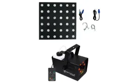 Rockville STAGE MATRIX 36 RGB 6x6 Tri-Colored Matrix DJ Blinder Light+LED Fogger