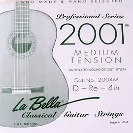 Струна для классической гитары La Bella 2004M, нейлон посеребренный, калибр 29