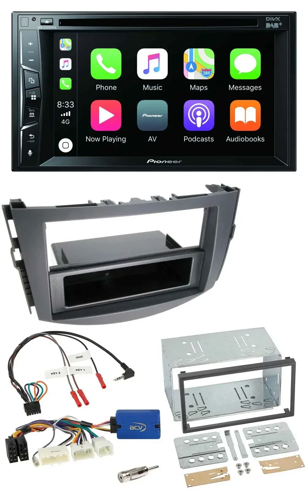 Автомагнитола для Toyota RAV4 (с 2011) Pioneer 2DIN USB DVD Bluetooth DAB