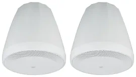 (2) JBL Control 64P/T 4" 30w Commercial 70v Hanging Pendant Speakers C64P/T-WH