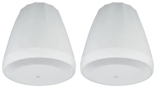 (2) JBL Control 64P/T 4" 30w Commercial 70v Hanging Pendant Speakers C64P/T-WH
