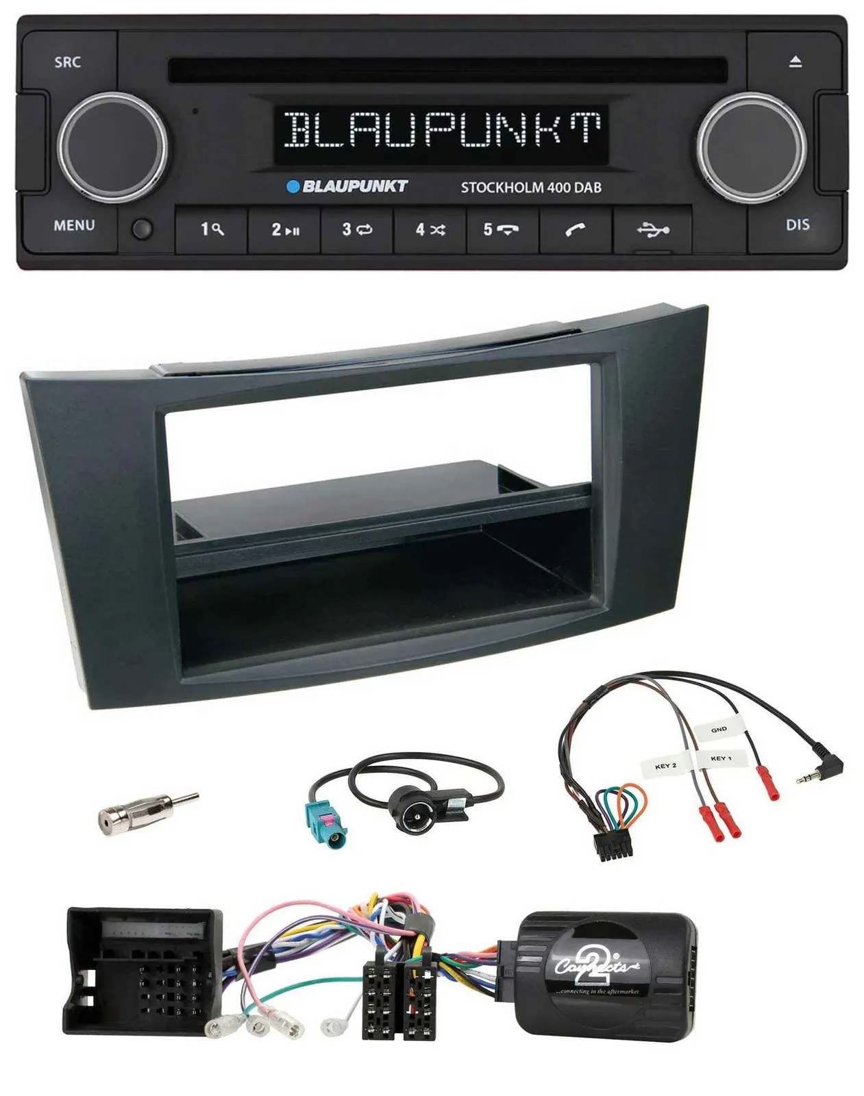 Blaupunkt Lenkrad Bluetooth DAB CD USB Autoradio für Mercedes CLS E-Kl. 2002-200