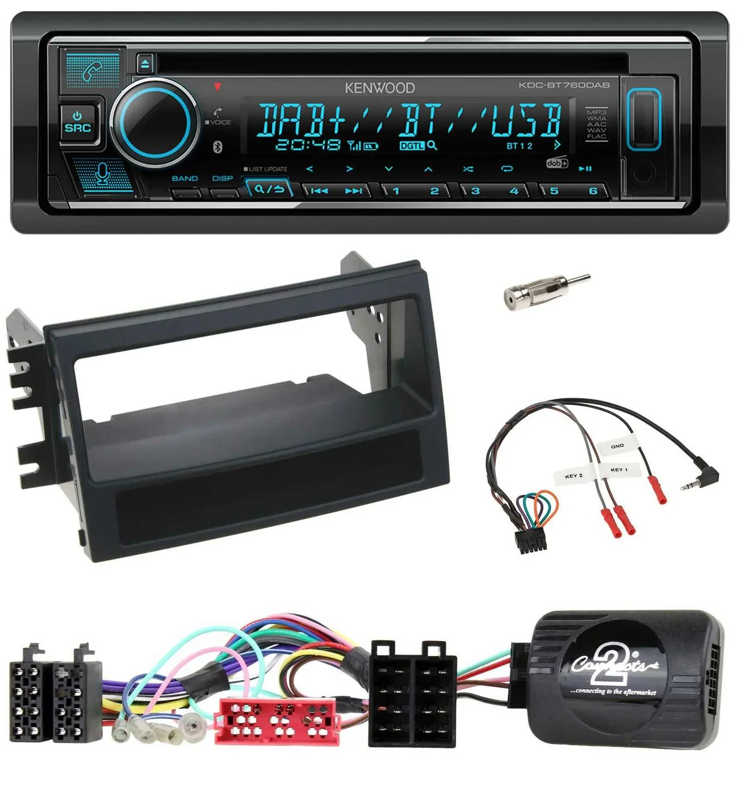 Kenwood Lenkrad Bluetooth DAB USB CD Autoradio für Kia Soul (2009-2011)