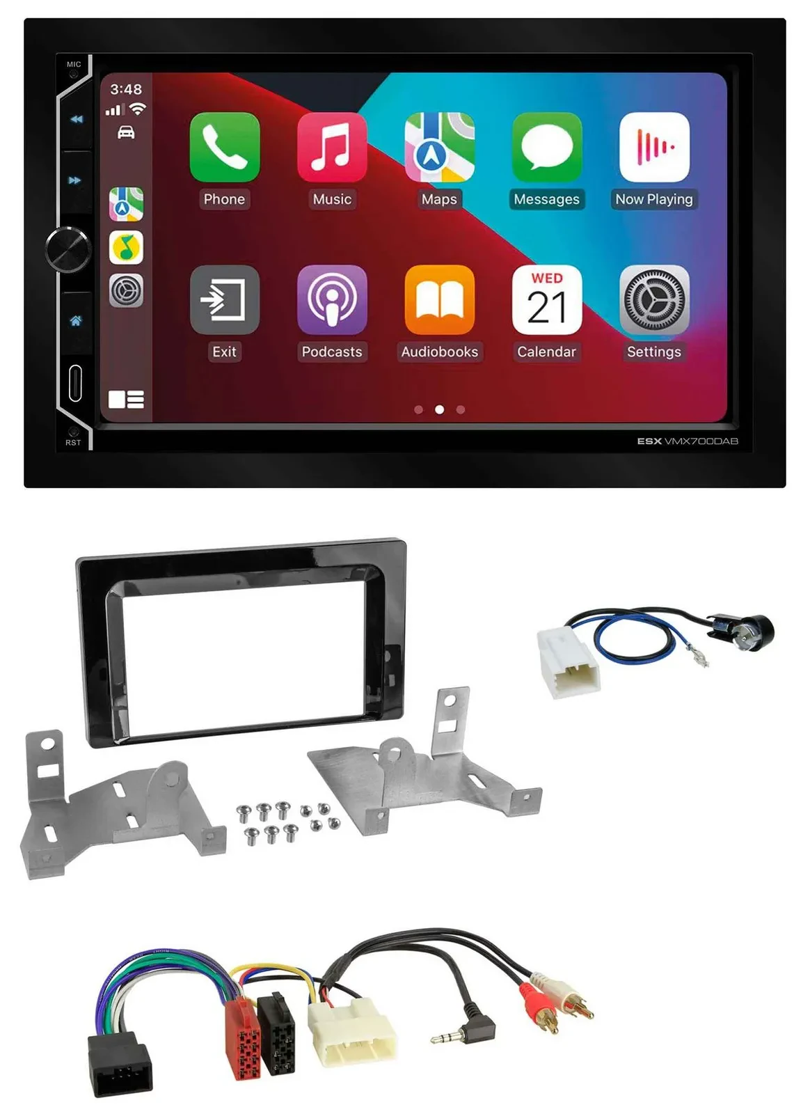 ESX 2DIN DAB USB MP3 Bluetooth Autoradio für Toyota Aygo AB7 ab 2022 klavierlack