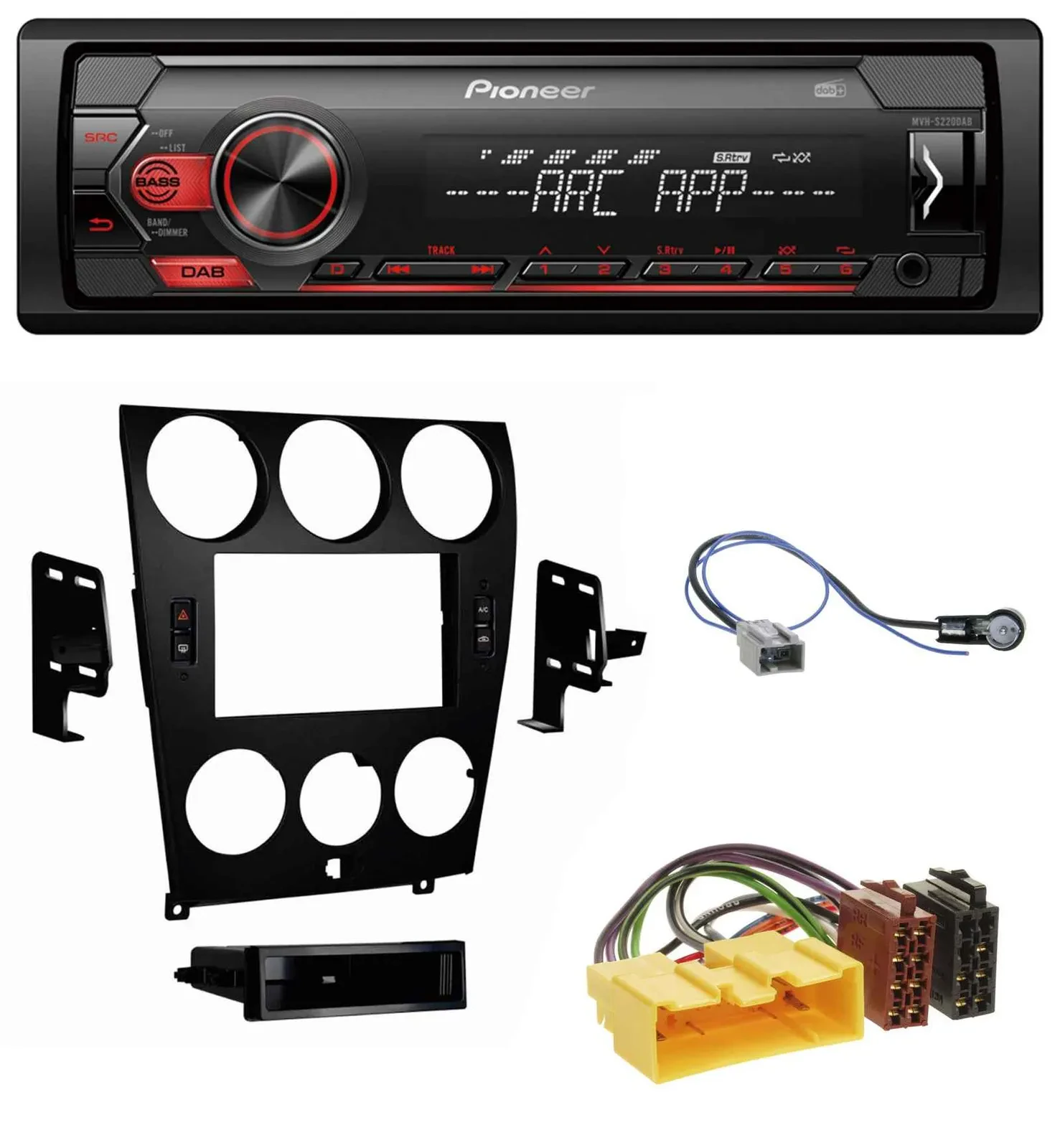 Pioneer DAB 1DIN MP3 AUX USB Autoradio für Mazda 6 (2006-2008)