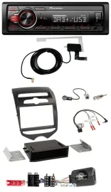 Автомагнитола для Hyundai ix20 Pioneer 1-DIN MP3, DAB, USB, поддержка кнопок на руле, для авто с ручным климат-контролем