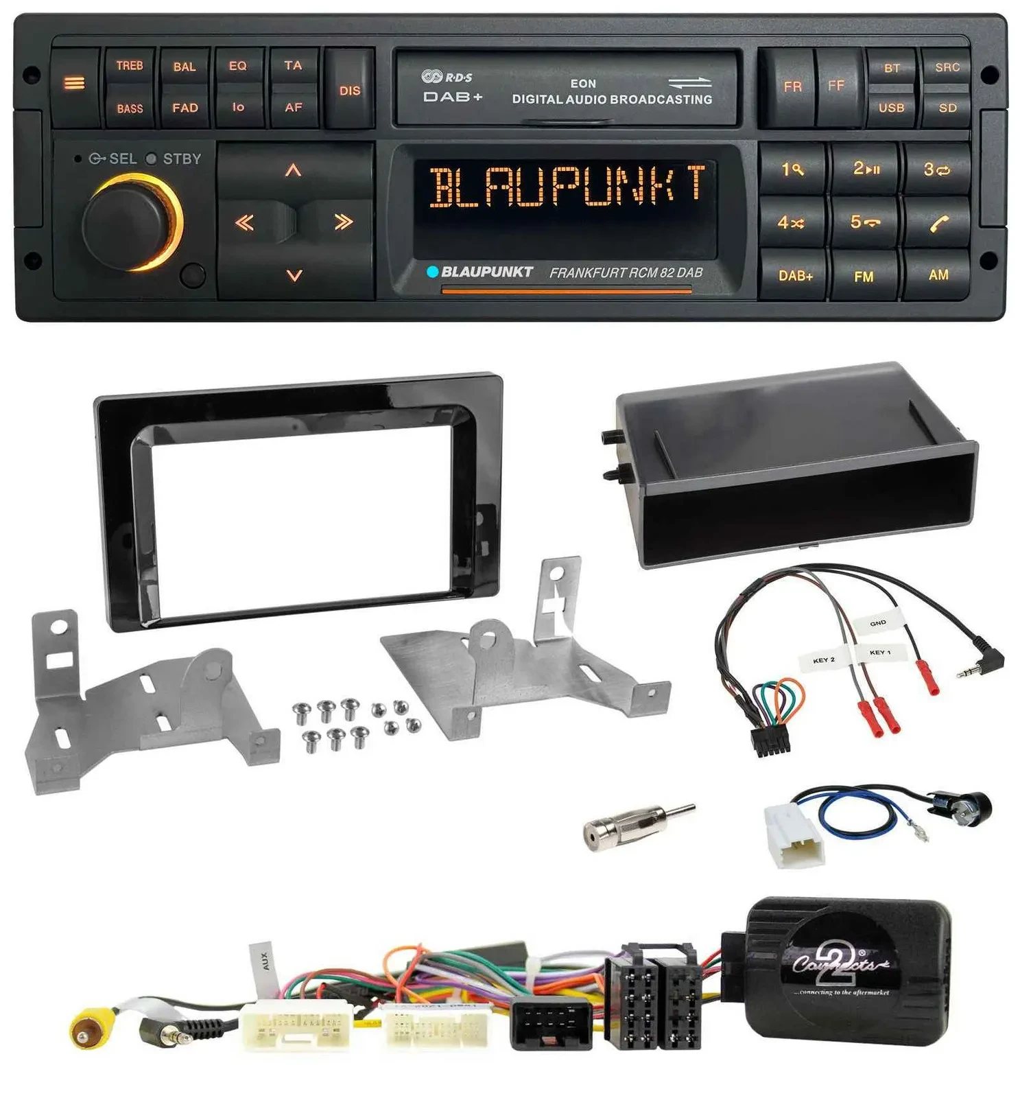 Blaupunkt USB DAB SD Lenkrad Bluetooth Autoradio für Toyota Aygo ab 2022 AB7 Kla
