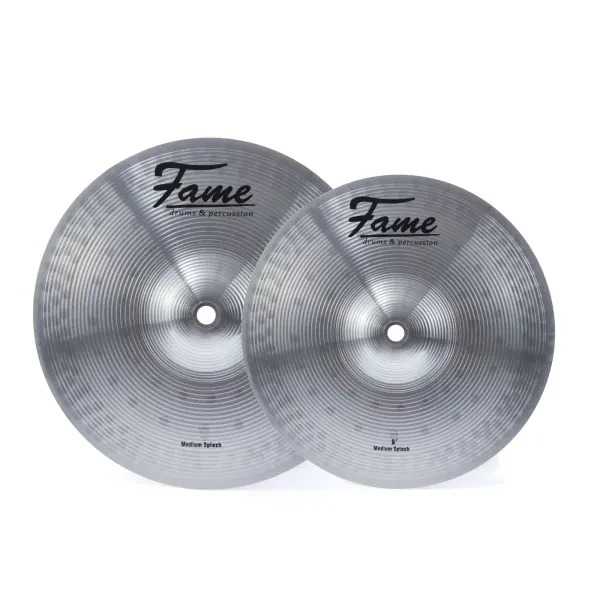 Fame Splash Beckenset 8" 10" Messing Handgehämmert Schlagzeug Klangqualität