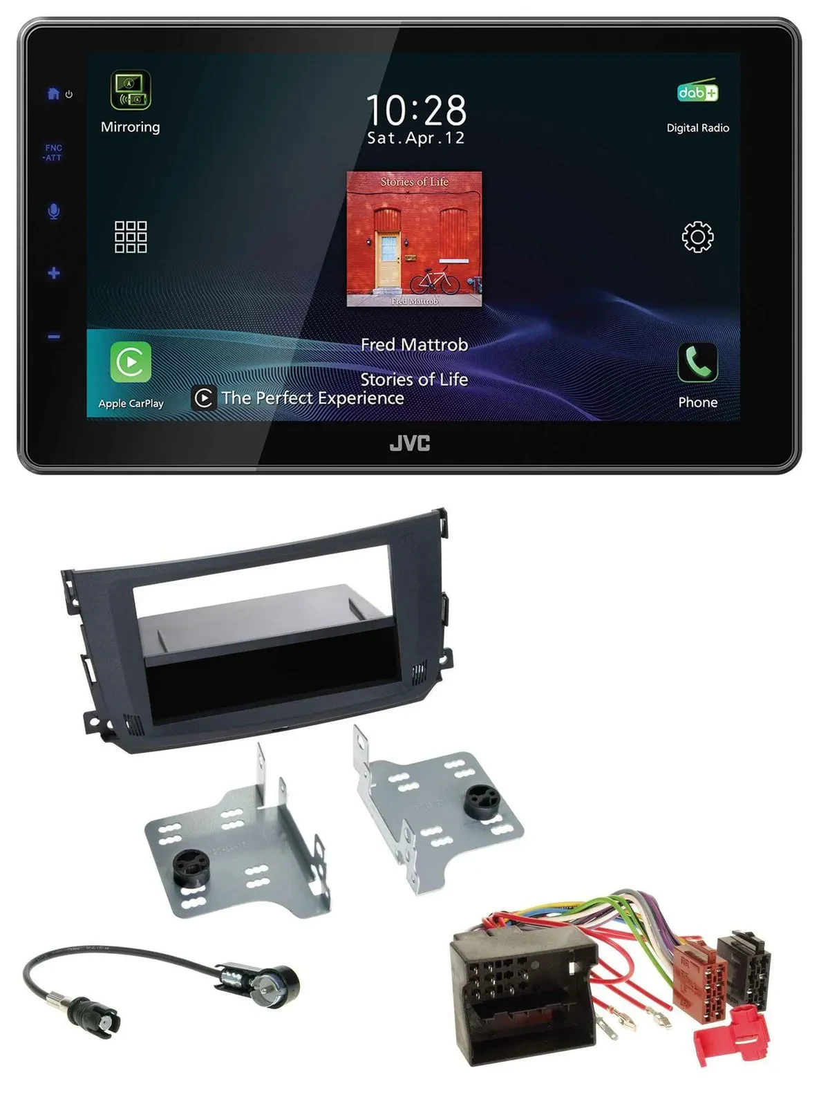 JVC DAB MP3 Bluetooth USB Autoradio für Smart ForTwo (451, 2010-2015)