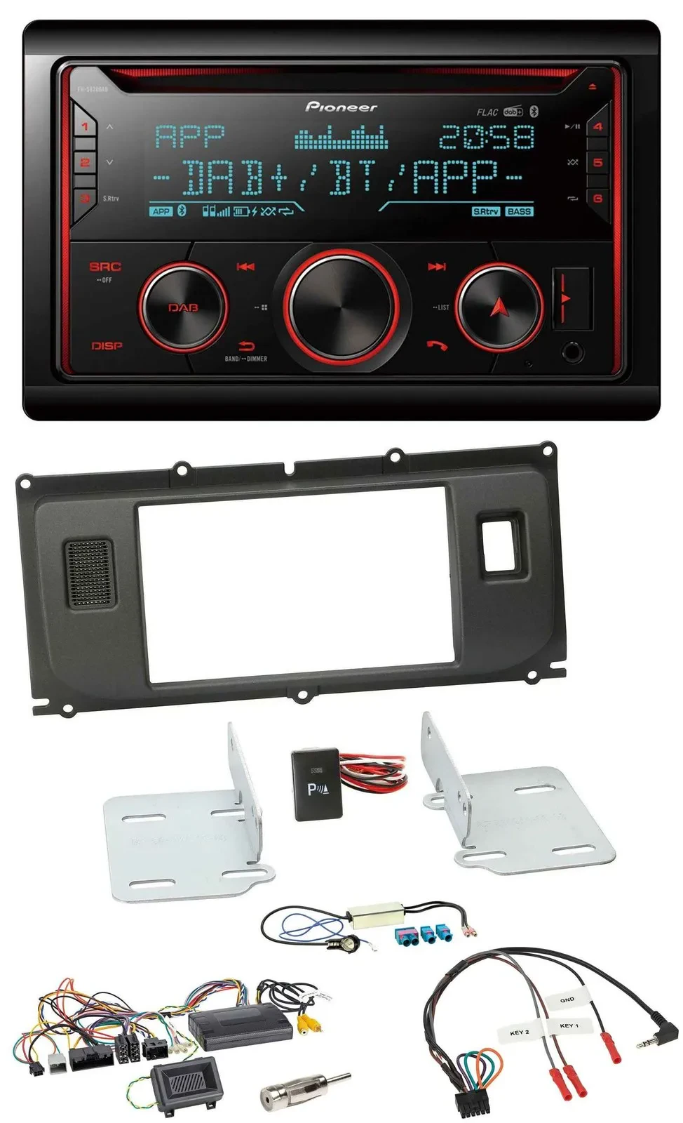Автомагнитола для Land Rover Evoque 2011-2 Pioneer 2-DIN, DAB, Bluetooth, USB, CD