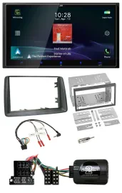 JVC USB Bluetooth 2DIN DAB Lenkrad Autoradio für Fiat Panda 2004-2007 grau