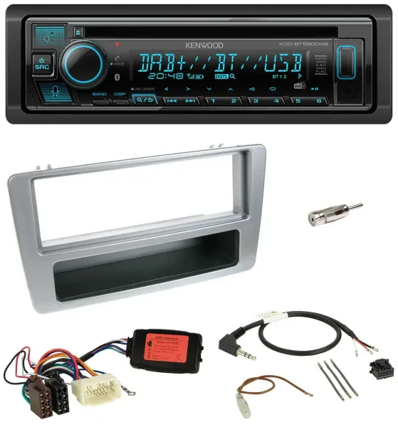 Kenwood Bluetooth DAB CD Lenkrad USB Autoradio für Honda Civic 2001-2003 silber