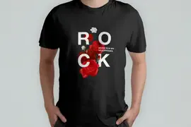 Футболка Popmerch MBS112 "Rock Flowers" черная, мужская, размер S