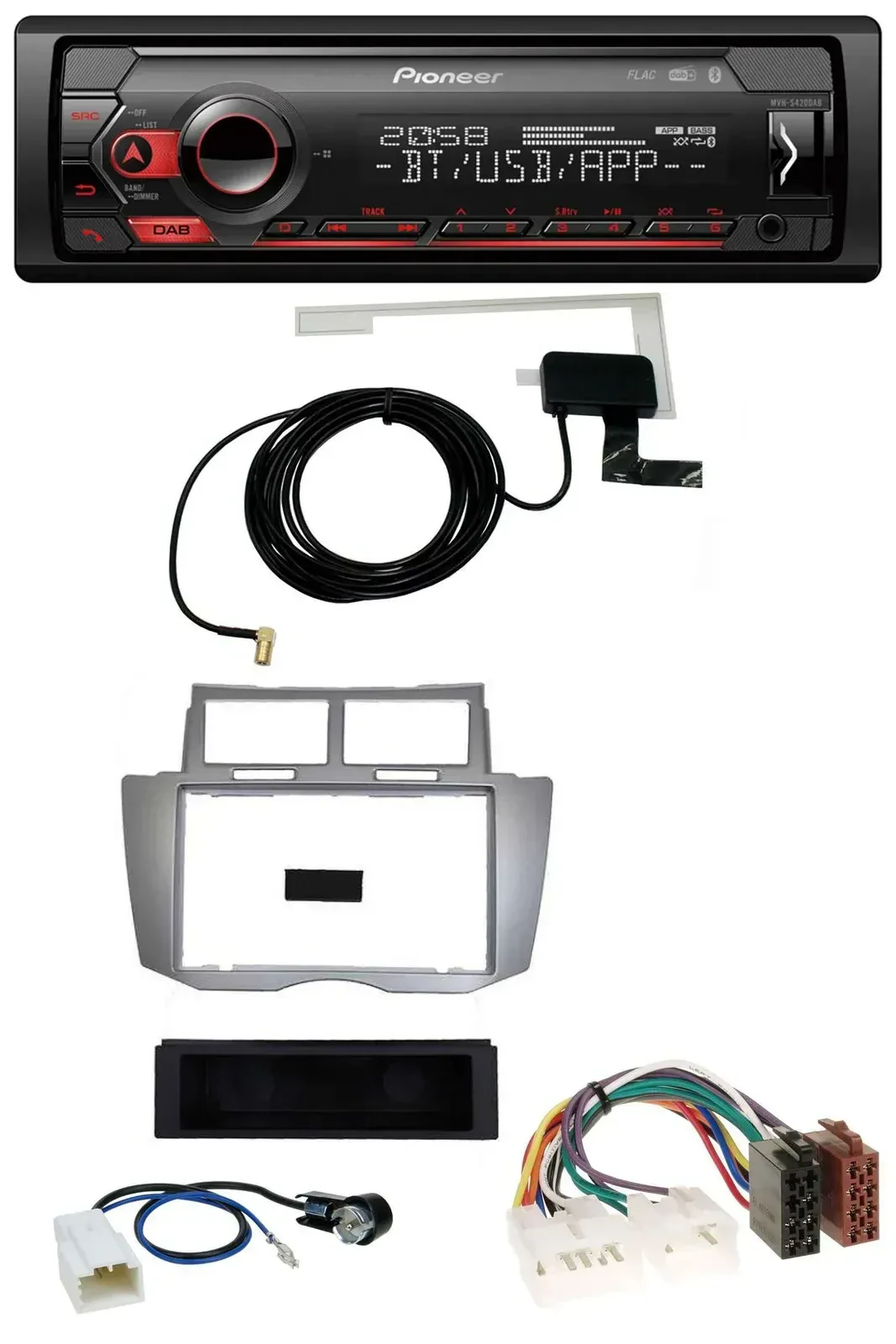 Автомагнитола для Toyota Yaris (2007–2011) Pioneer DAB, USB, MP3, Bluetooth