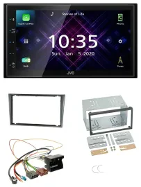 JVC DAB 2DIN MP3 Bluetooth USB Autoradio für Opel Corsa C Quadlock 2000-2006 alu
