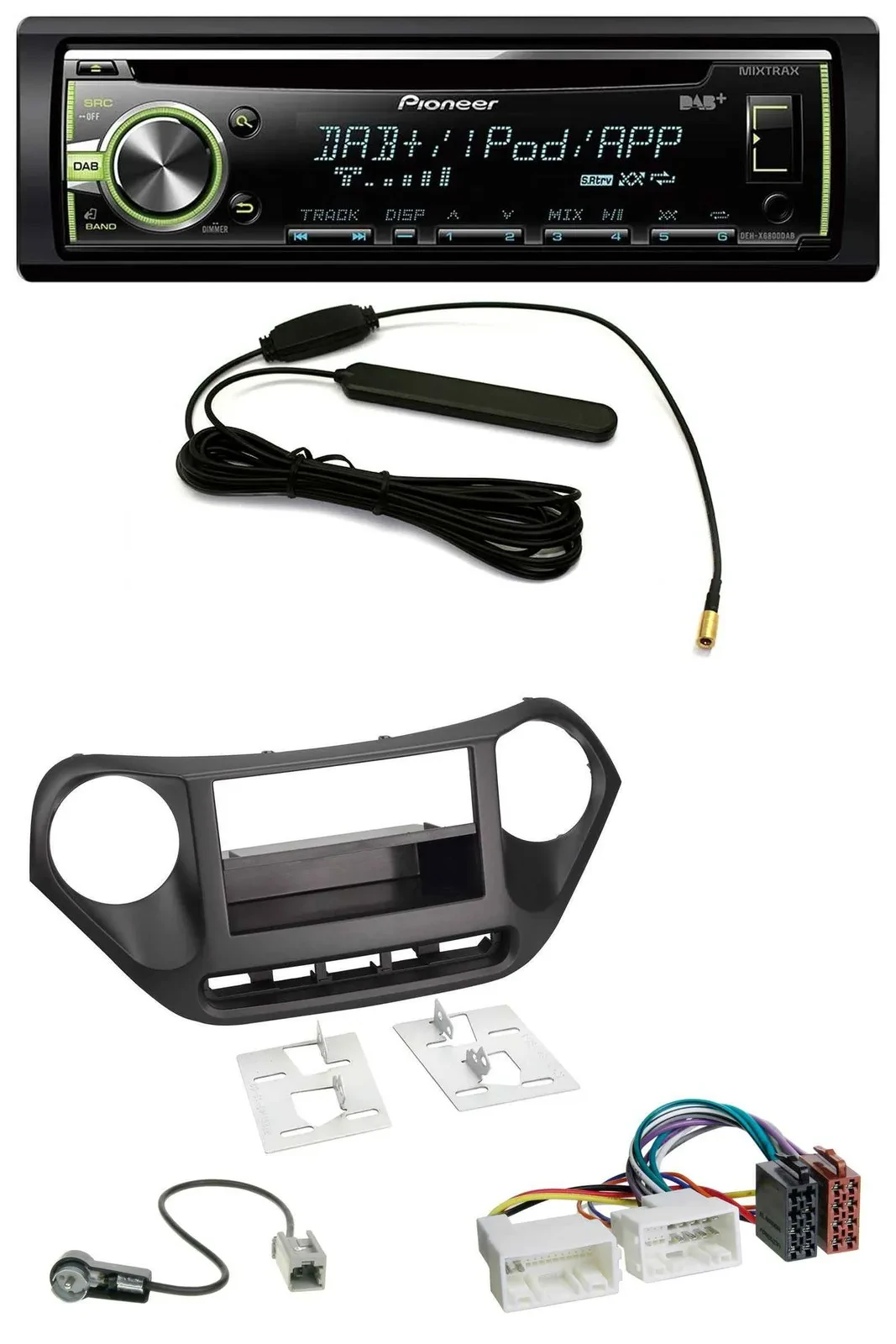 Pioneer MP3 USB CD DAB AUX Autoradio für Hyundai i10 (ab 2013)