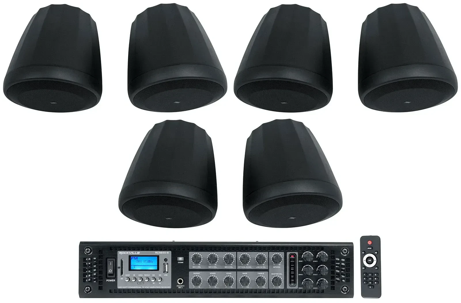 Потолочная акустика JBL Control 68HP Black с усилителем (6 штук)