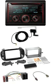 Автомагнитола Pioneer 2 DIN DAB USB CD Bluetooth MP3 для Fiat 500 (с 2012), ISO, черный