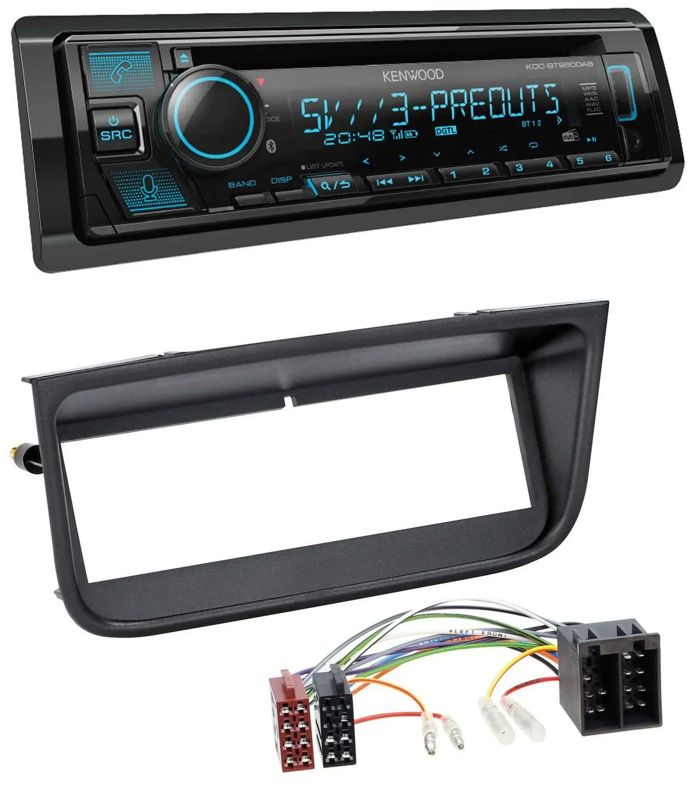 Kenwood Bluetooth USB CD MP3 DAB Autoradio für Peugeot 406