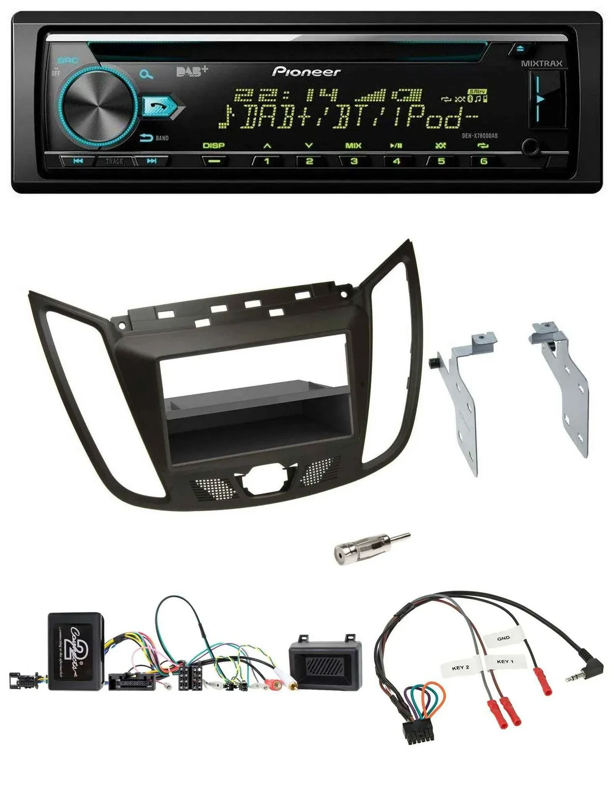 Автомагнитола Pioneer DAB CD USB Bluetooth для Ford C-Max/Kuga коричневая