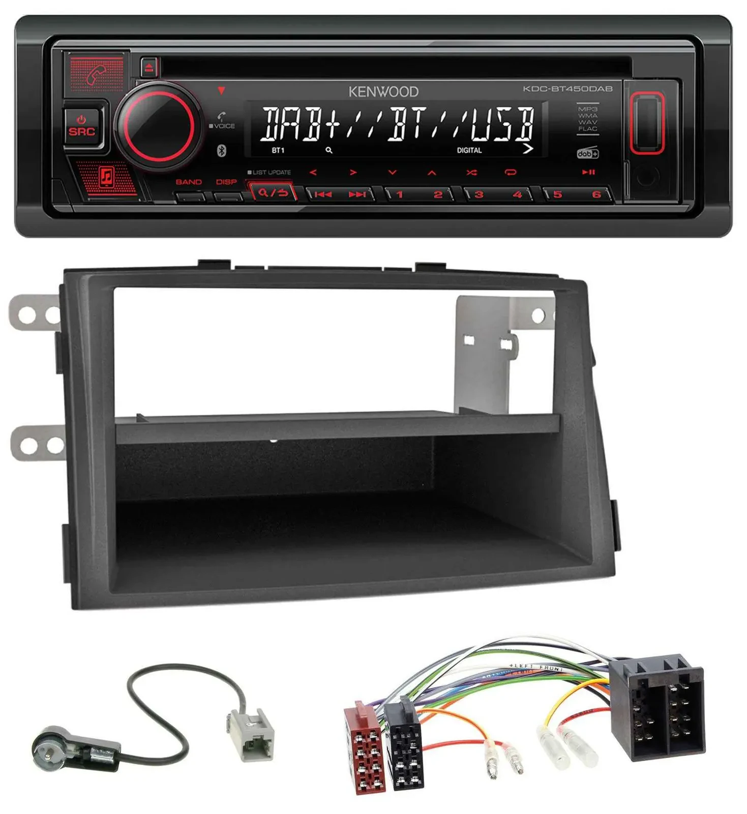 Автомагнитола Kenwood MP3/CD/USB Bluetooth DAB для Kia Sorento II (XM, 2009–2012)