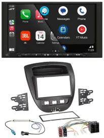 JBL USB 2DIN MP3 Bluetooth AUX Autoradio für Toyota Aygo Peugeot 107 Citroen C1