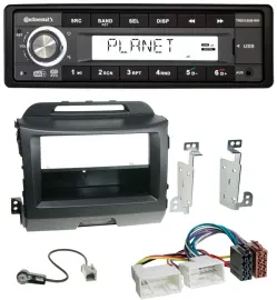 Continental USB 1DIN AUX DAB MP3 Autoradio für Kia Sportage 3 SL 10-15 schwarz