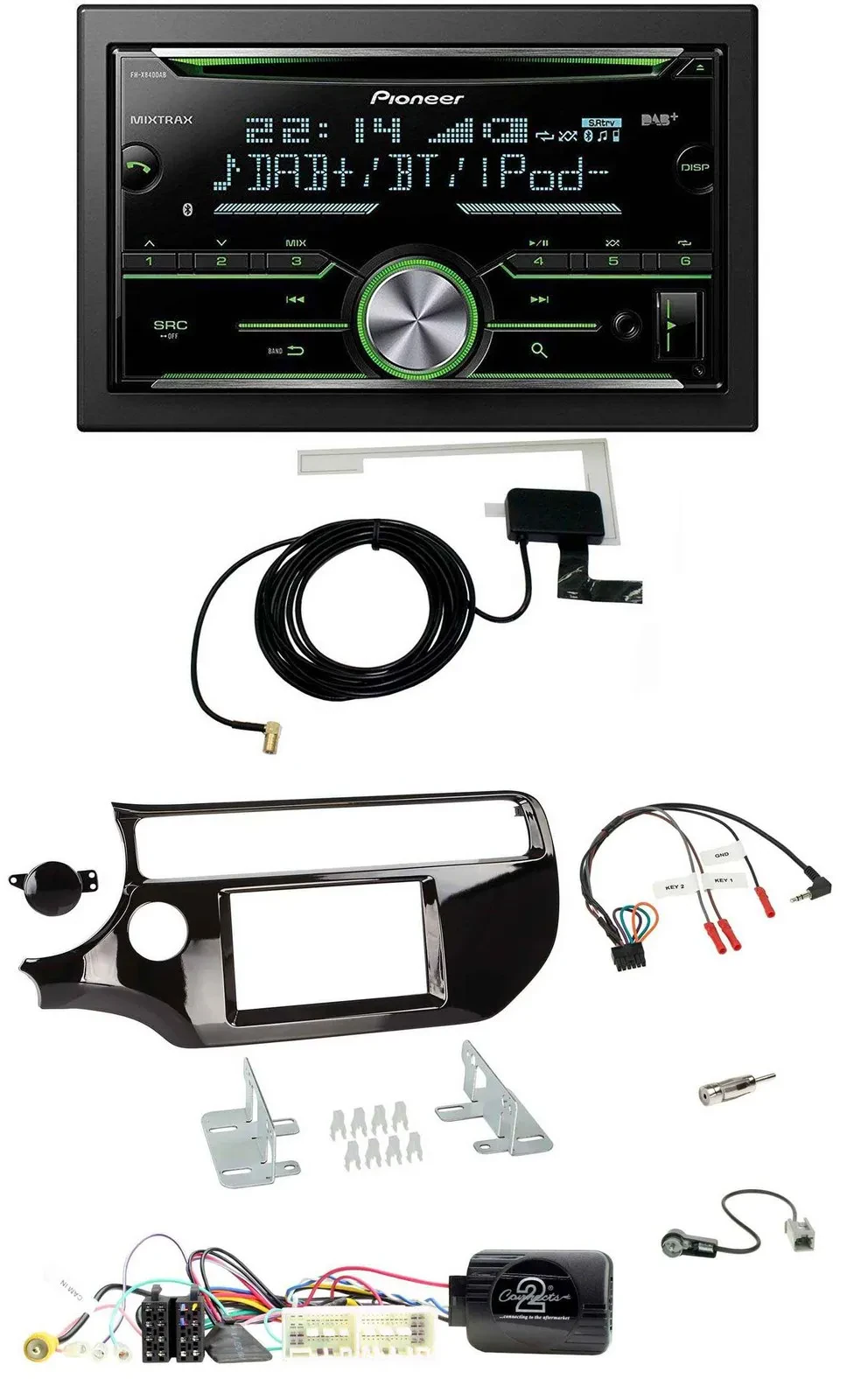 Pioneer CD USB Lenkrad Bluetooth 2DIN DAB Autoradio für Kia Rio UB 2017-2023 pia