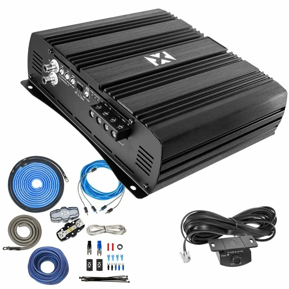 NVX XAD21 2000W Class D 2-Channel Amplifier with Free NVX 4 Gauge Amp Wiring kit