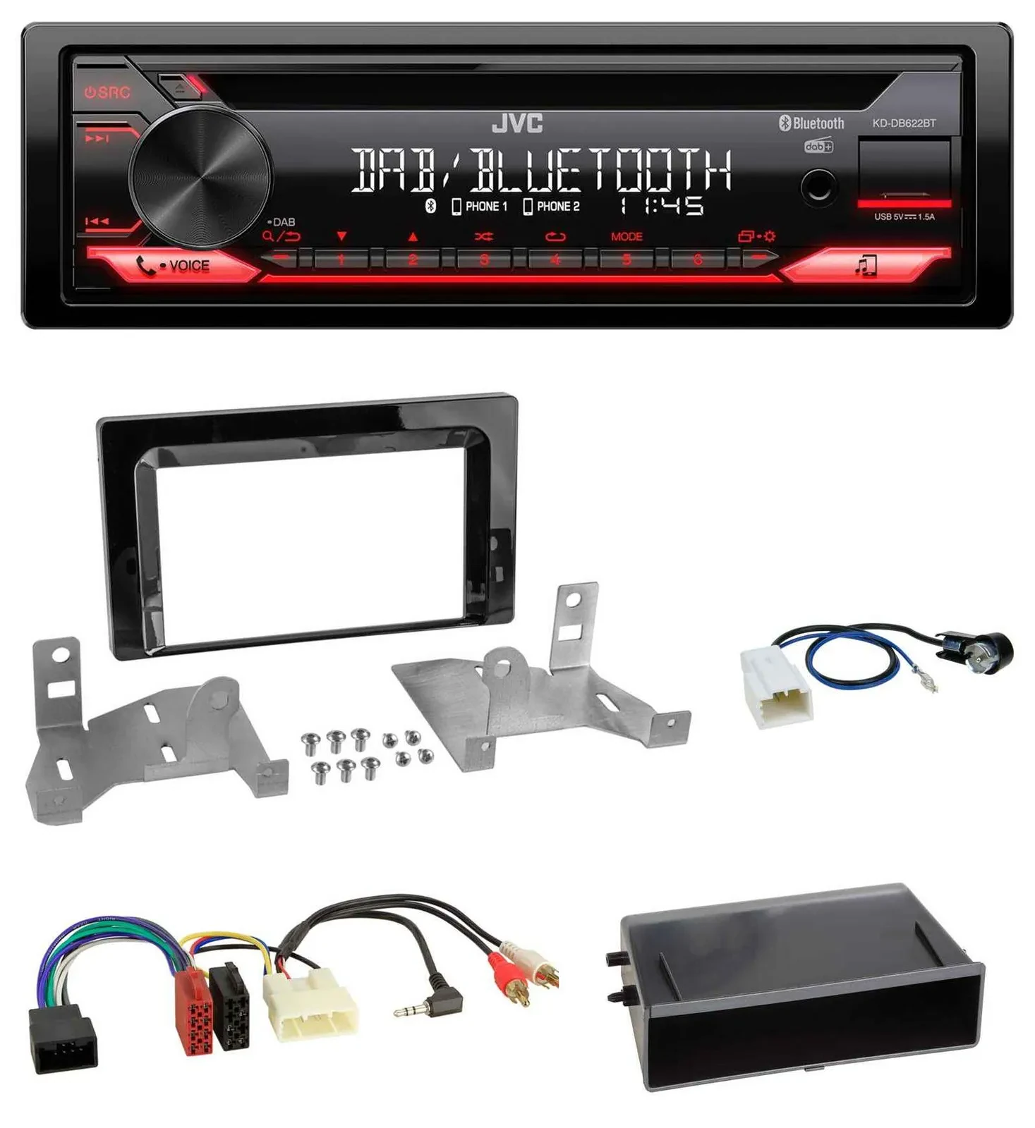 Автомагнитола для Toyota Aygo (AB7, с 2022) JVC CD DAB USB Bluetooth MP3