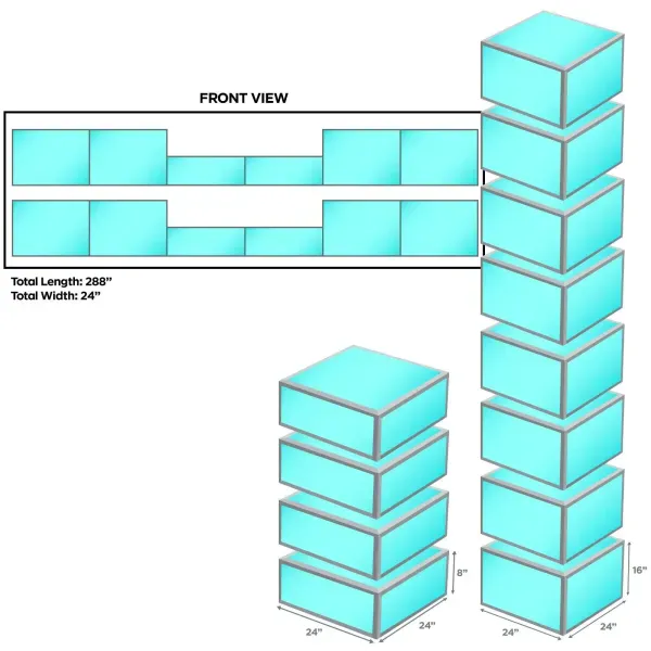 ProX XSA DJ Stage Platforms 24" x 24" x 8" High Sections & (8) 16" High Sections