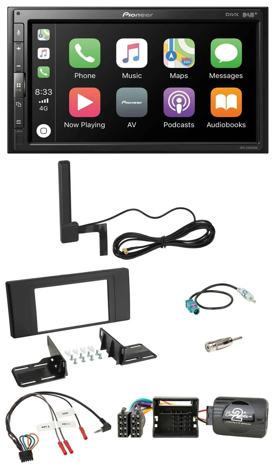 Pioneer USB 2DIN Bluetooth DAB Lenkrad Autoradio für Land Rover Range Rover Vogu