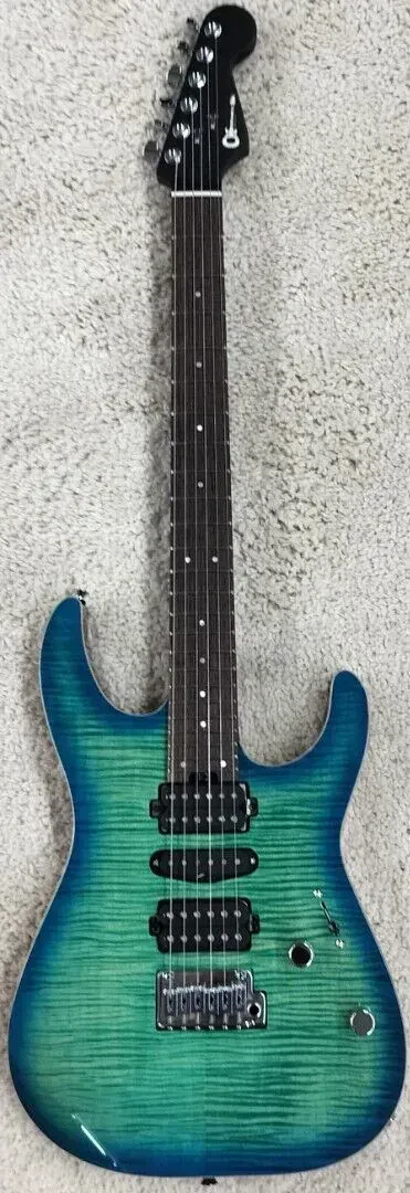 Электрогитара Charvel MJ DK24 HSH 2PT W Caribbean Burst, накладка венге, корпус махагони с топом из фигурного клёна