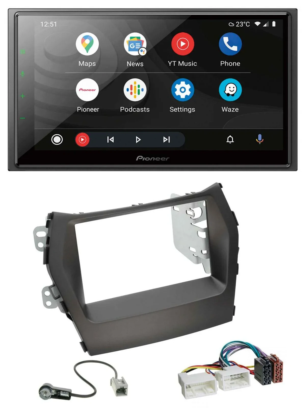 Pioneer USB 2DIN DAB MP3 Bluetooth Autoradio für Hyundai Santa Fe ab 12 ohne Nav