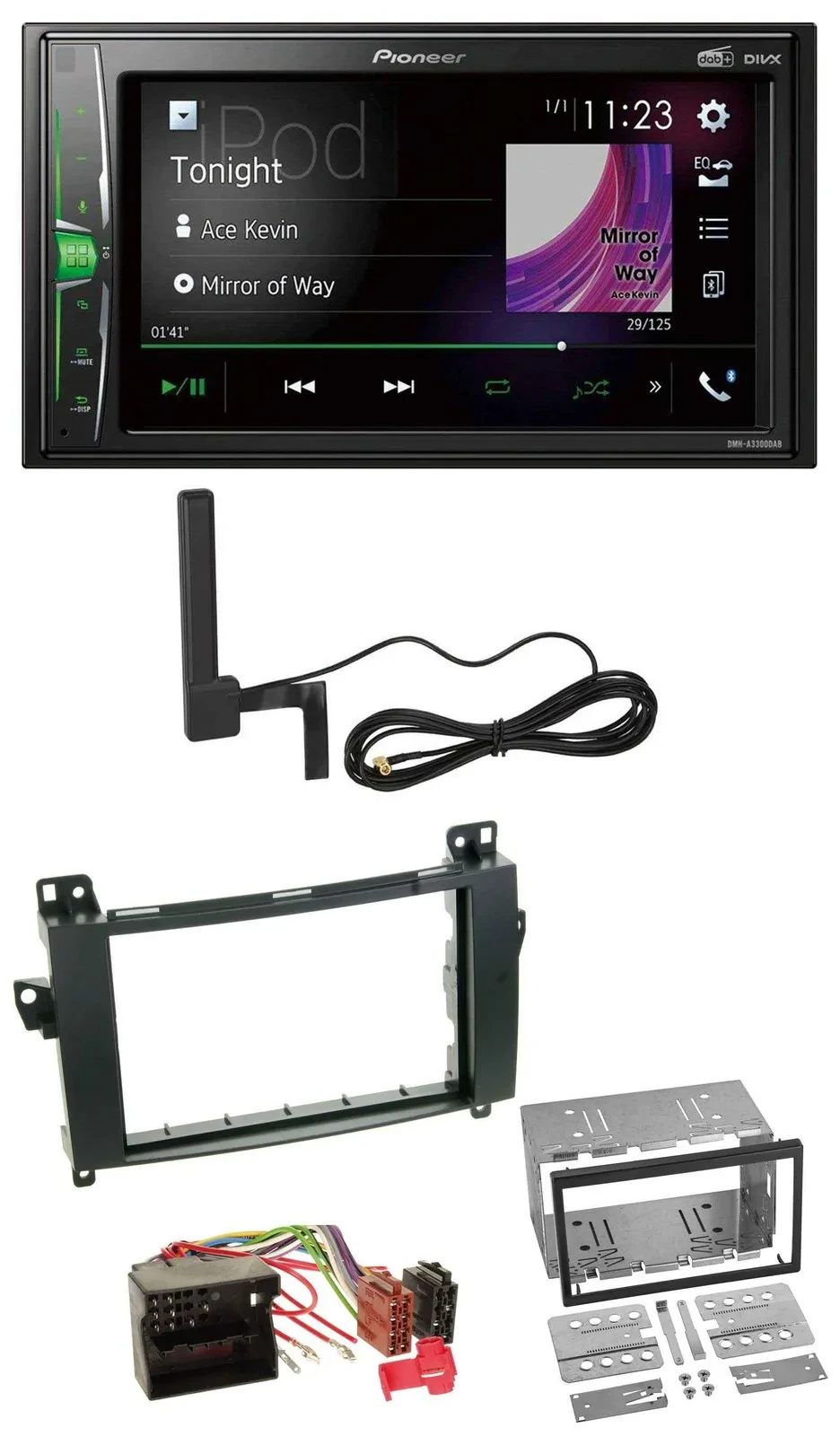 Pioneer MP3 DAB AUX 2DIN Bluetooth Autoradio für Mercedes B-Klasse T245 05-11