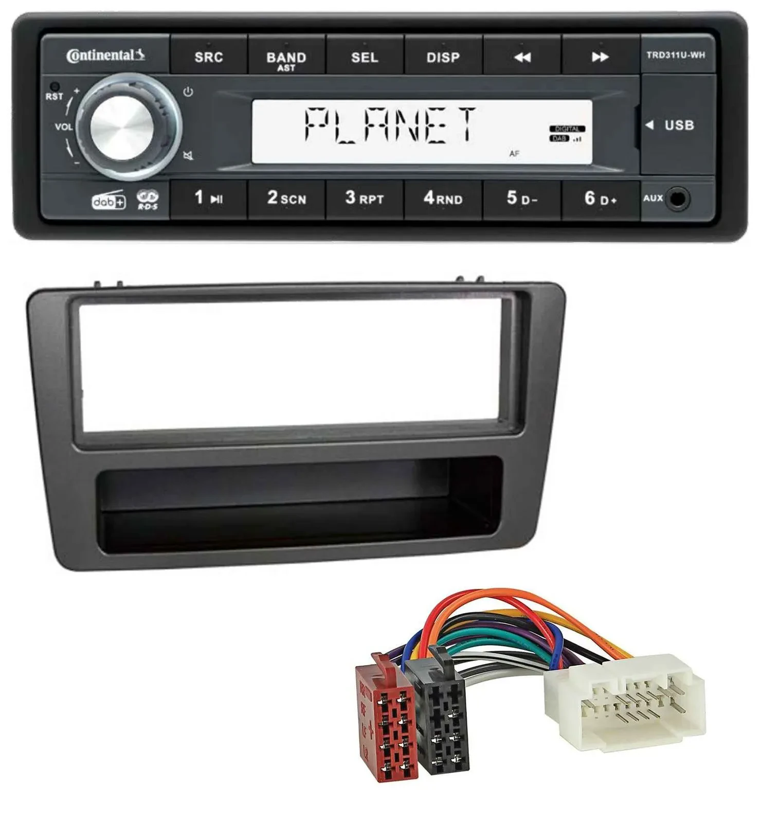 Автомагнитола для Honda Civic 2001–2003 Continental 1-DIN, MP3, AUX, USB, DAB, антрацит, для ручного климат-контроля