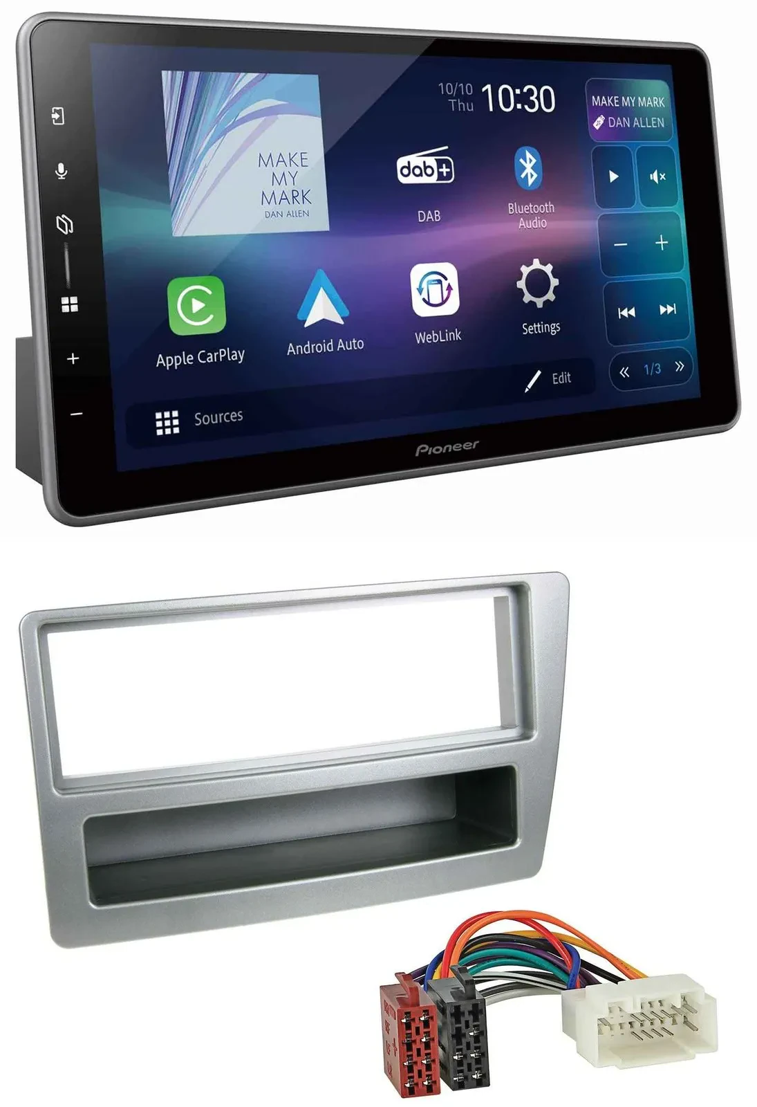 Pioneer Bluetooth USB DAB MP3 Autoradio für Honda Civic 04-06 silber autom. Klim