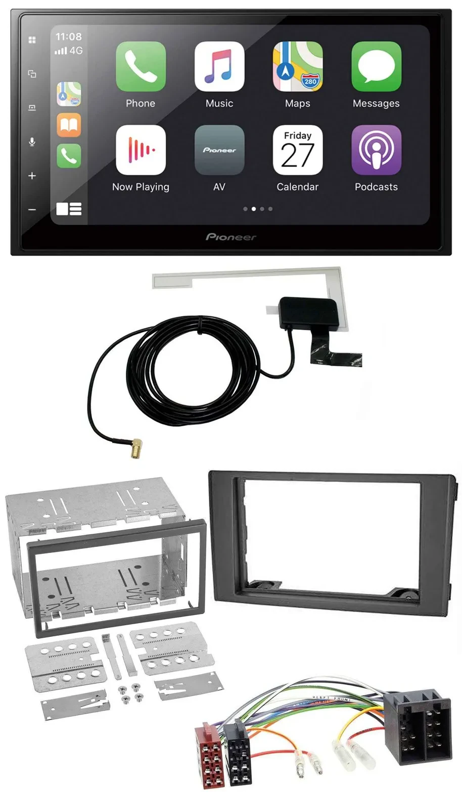 Pioneer USB MP3 2DIN Bluetooth DAB Autoradio für Iveco Daily 06-14 schwarz